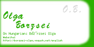 olga borzsei business card